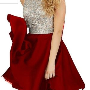Red short prom dress